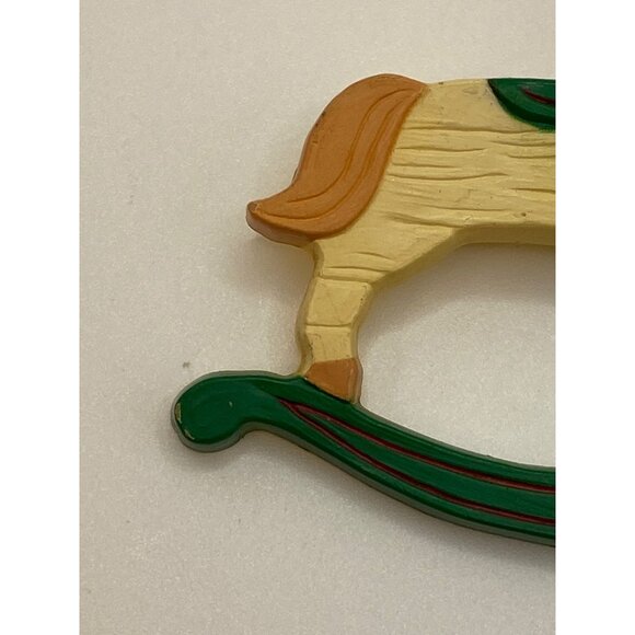 Vintage 1989 Hallmark Rocking Horse Christmas Pin Brooch Hand-Painted Collectibl - Picture 5 of 9